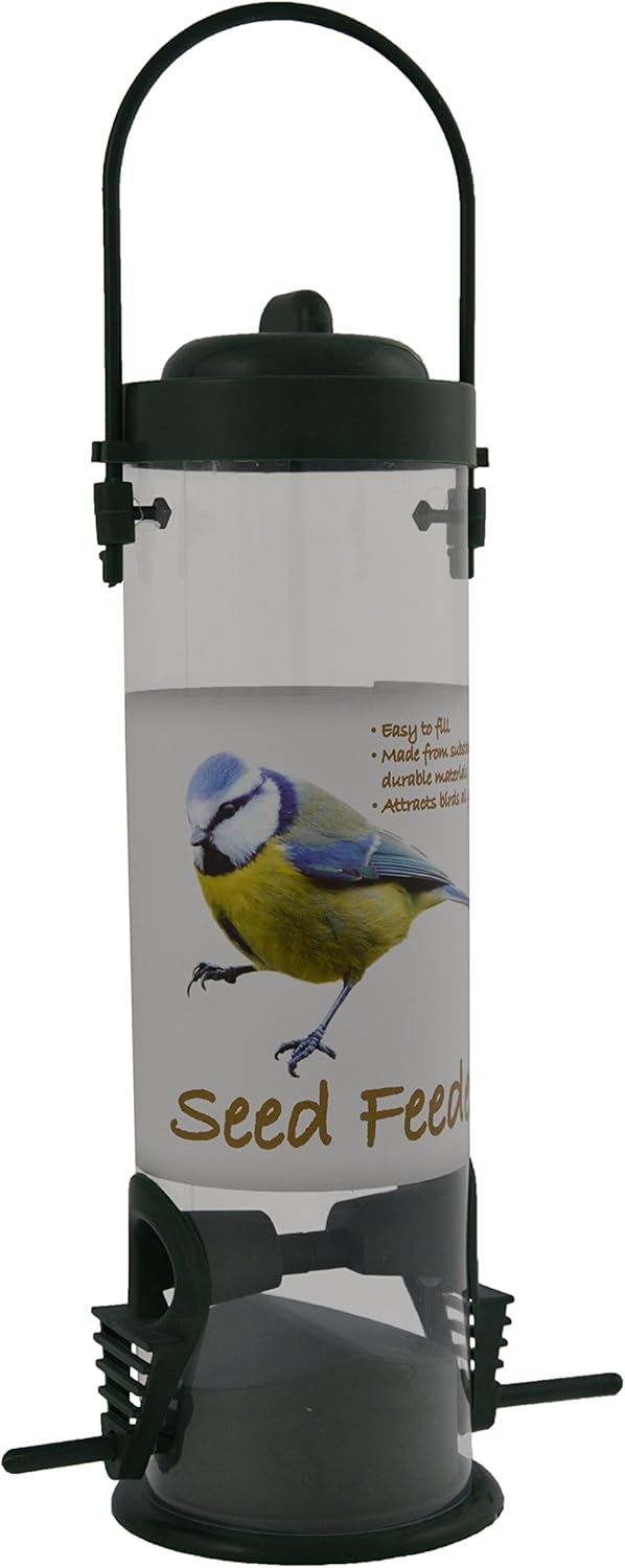 Plastic seed bird feeder