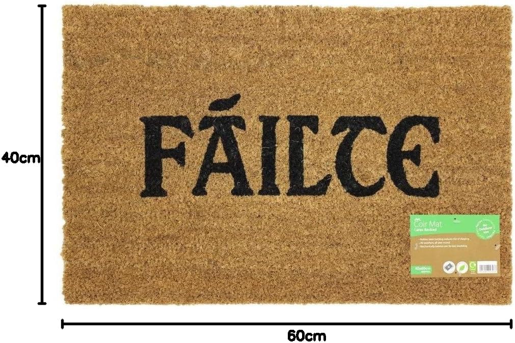 Door Mat JVL Irish Gaelic Failte Natural Coir 40 x 60 cm