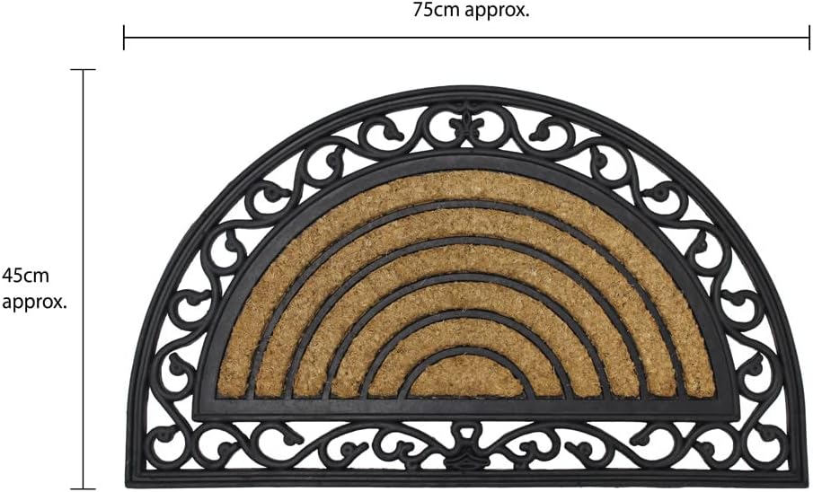 Door mat Karina Coir Half Moon 45X75Cm Coir & Rubber Combination