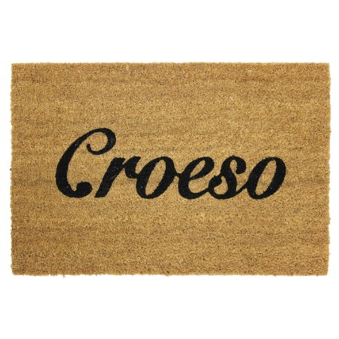 Door Mat JVL Croesco 40 x 60 cm Coir  Welsh/Cymru Welcome Greeting