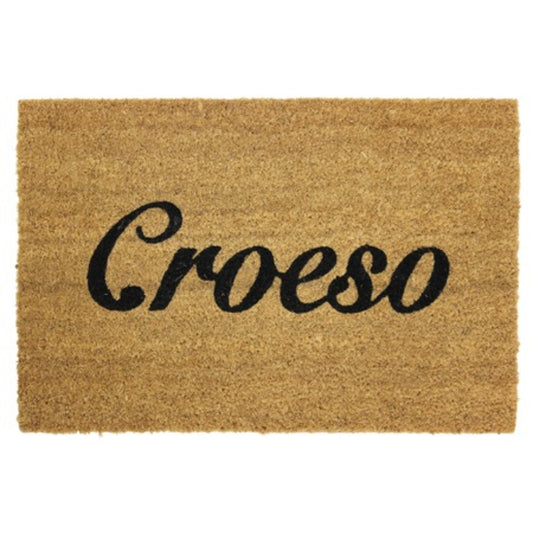 Door Mat JVL Croesco 40 x 60 cm Coir  Welsh/Cymru Welcome Greeting