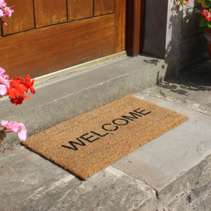 Door Mat Natural Coir Welcome 60cm X 33.5cm