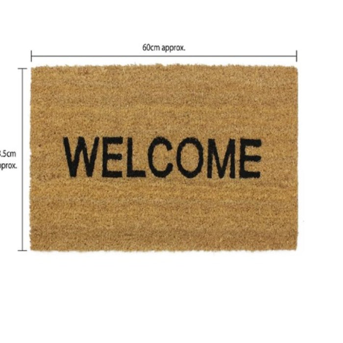 Door Mat Natural Coir Welcome 60cm X 33.5cm