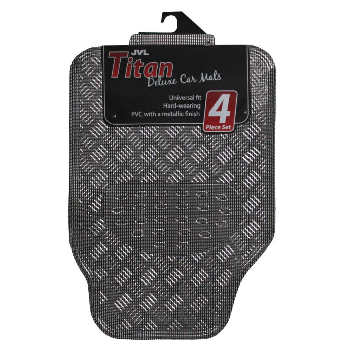 Titan - Universal 4 Piece Car Mat Set carbon