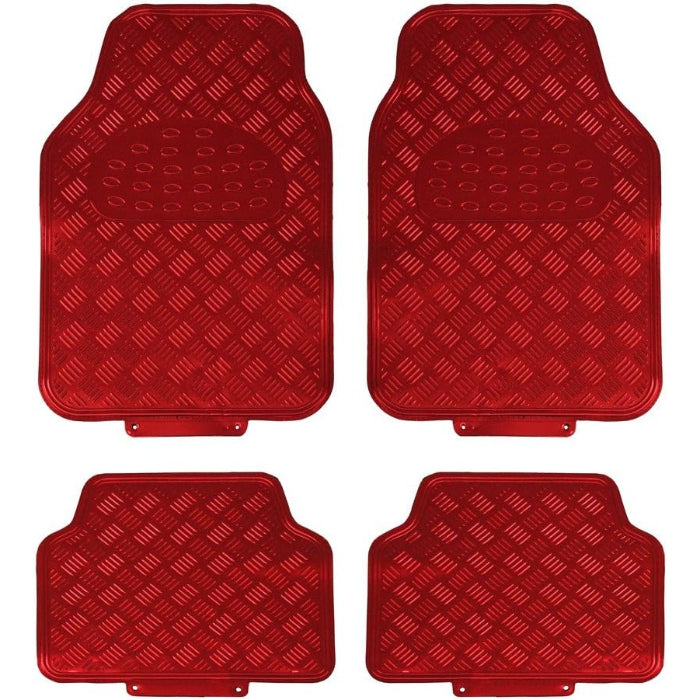 Car Mat Set   Universal 4 Piece Red JVL 01-692 Titan