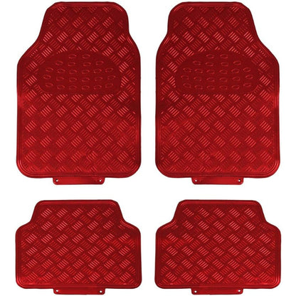 Car Mat Set   Universal 4 Piece Red JVL 01-692 Titan