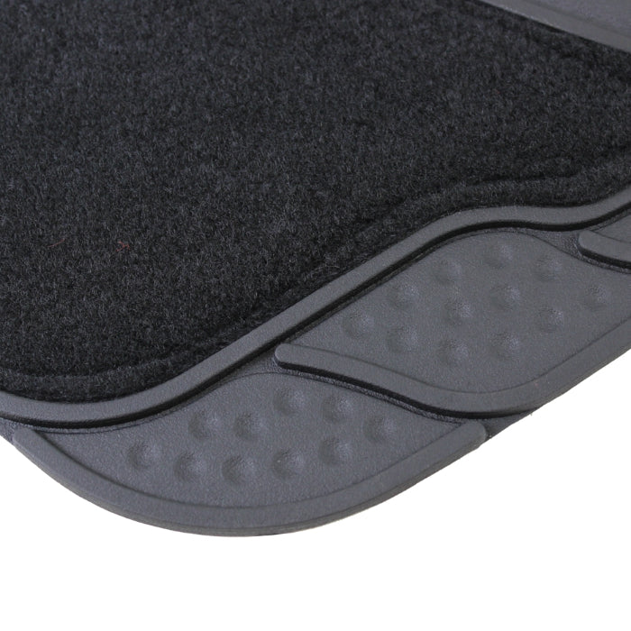 Car Mat Set JVL Contour Rubber and Carpet Luxury Universal - 4 Pieces, Black