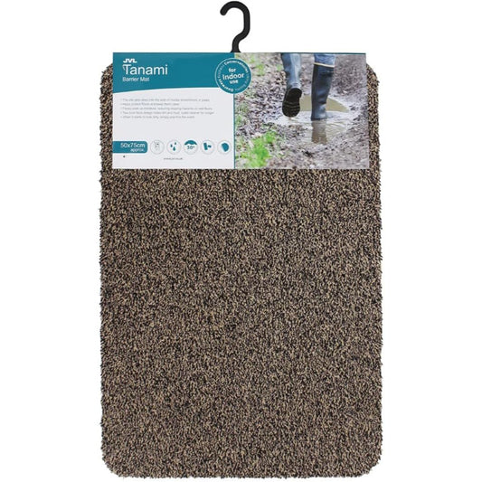 Barrier Door Mat Brown JVL Door Mat  Tanami Machine Washable 50 x 75 cm