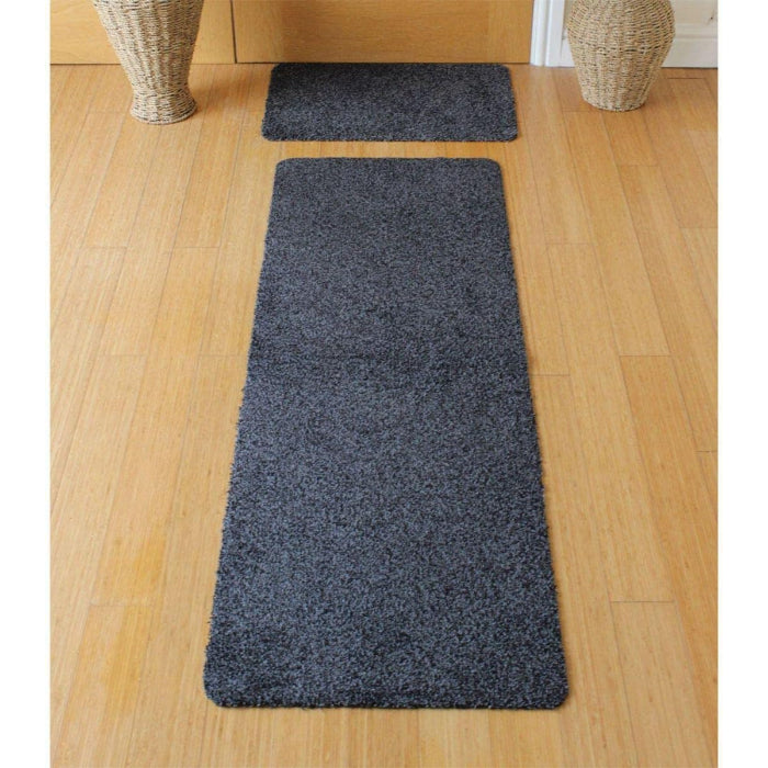 Door Mat Runner Hall Doormat 50cm x 150cm Charcoal Tanami Machine Washable