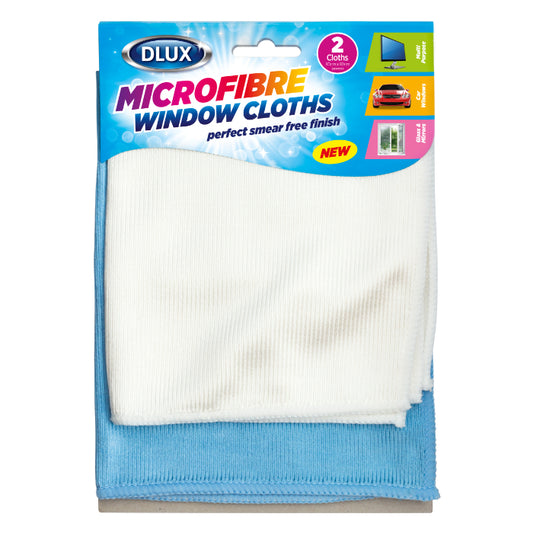 2pk Microfibre Window Cloths