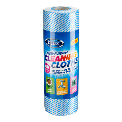 40pk Multi Purpose Cleaning Cloth Roll