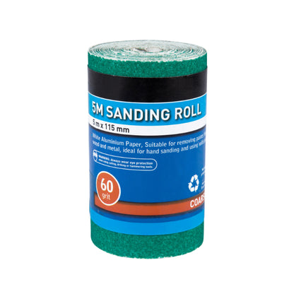 Sanding Roll Paper 5m x 115mm 60 grit Green BlueSpot